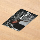 間違いメリーなく冬の結婚式は日付を保存 アクリル招待状 (レイダウン)