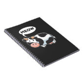 間違おもしろいった動物の音を鳴らす牛と猫好き ノートブック (右側)