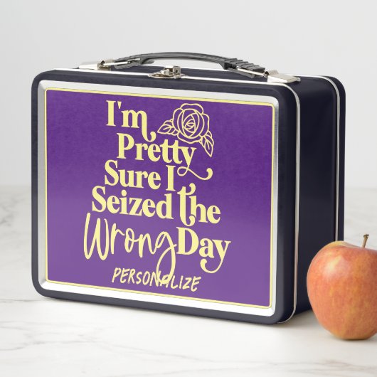 間違ったおもしろい日のユーモアの引用文をパーソナライズ メタルランチボックス (インサイチュ)