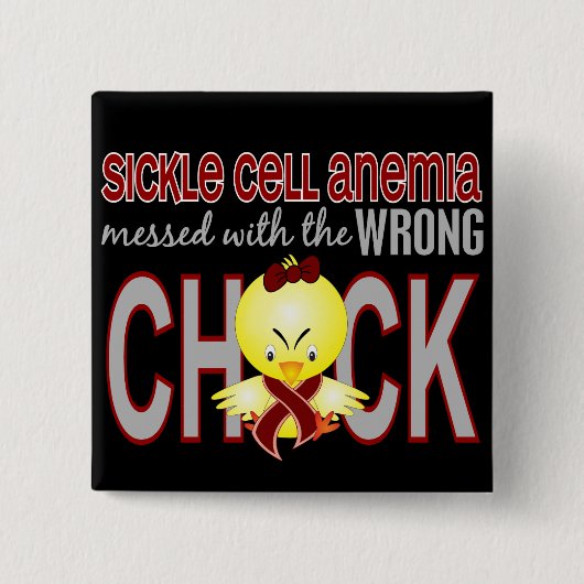 間違ったひよこと台なしになる鎌状細胞貧血症 缶バッジ (正面)