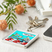 間違ったコーヒおもしろいー牛の漫画のギフト&ティー キーホルダー (側面)