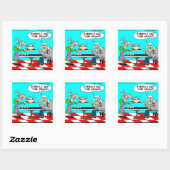 間違ったコーヒおもしろいー牛の漫画のギフト&ティー スクエアシール (シート)