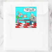 間違ったコーヒおもしろいー牛の漫画のギフト&ティー スクエアシール (バッグ)