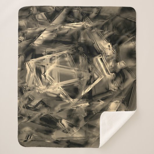 間違ったブラシストロークで汚れた曲がった正方形 シェルパブランケット (正面)
