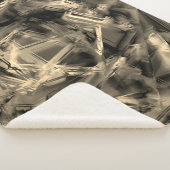 間違ったブラシストロークで汚れた曲がった正方形 シェルパブランケット (3/4)