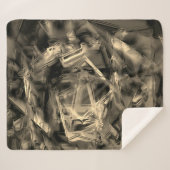 間違ったブラシストロークで汚れた曲がった正方形 シェルパブランケット (正面(横))