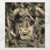 間違ったブラシストロークで汚れた曲がった正方形 ワインラベル (シングルラベル)