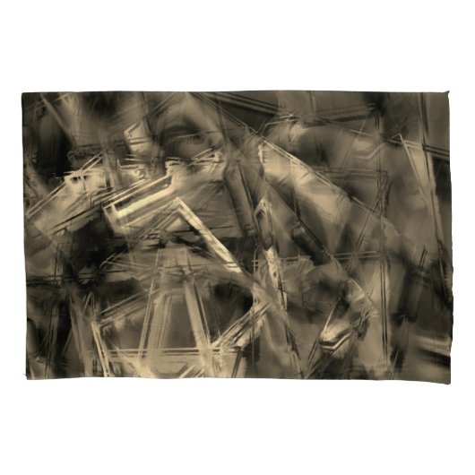 「間違ったブラシストローク」で汚れたツイスト正方形 枕カバー (正面左)