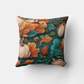 間違った側の装飾的な緑がかった秋 クッション (裏面)