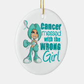 間違った女の子と台なしになる子宮頸癌・ セラミックオーナメント (右)