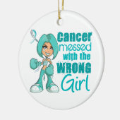 間違った女の子と台なしになる子宮頸癌・ セラミックオーナメント (左)