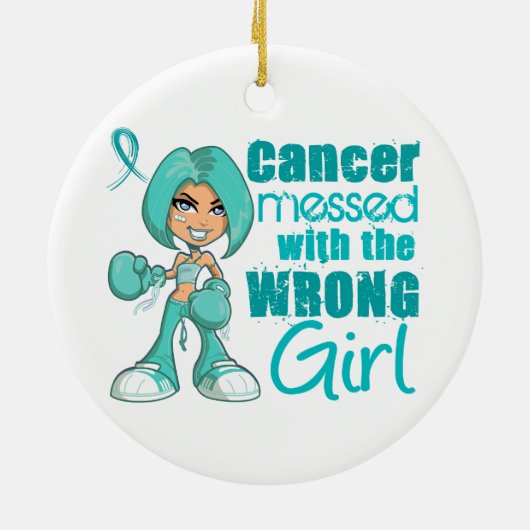 間違った女の子と混乱した卵巣がん.png セラミックオーナメント (裏面)