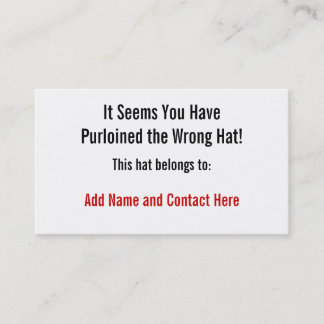 間違った帽子 名刺