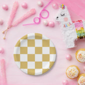 間違った黄色/白市松模様に ペーパープレート (パーティー)