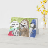 間違っているビッグフットのバースデー・カード カード (黄色い花)