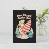 間違ってまた木を買っちゃった おかしいクリスマス シーズンカード (スタンド正面)