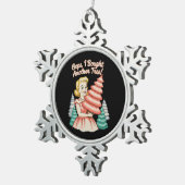 間違ってまた木を買っちゃった おかしいクリスマス スノーフレークピューターオーナメント (右)