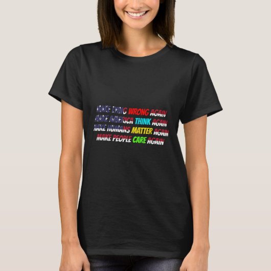 間違って再び間違ってアメリカ考えを作る – 再びク Tシャツ (正面)