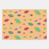 間隔の空いたエイリアン宇宙船ラッピング紙 ラッピングペーパーシート (正面3)