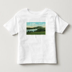 間隔のMt.のパン屋が付いている湖の花の眺め トドラーTシャツ