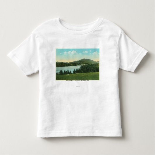 間隔のMt.のパン屋が付いている湖の花の眺め トドラーTシャツ (正面)