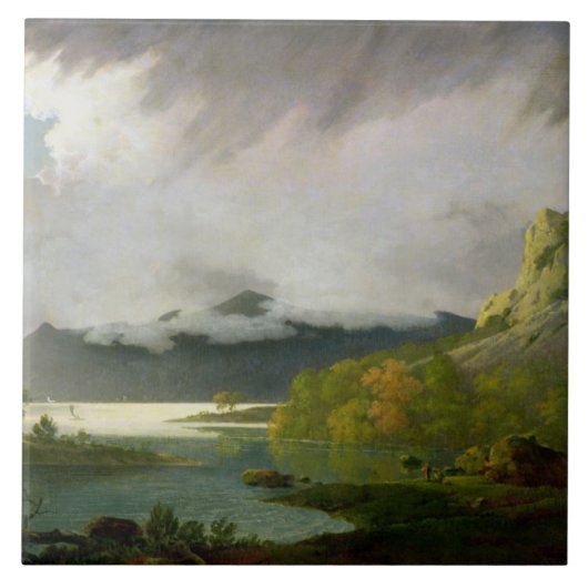 間隔のSkiddaw、c.1795のDerwent水 タイル (正面)