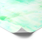 「関与」ターコイズとグリーン抽象芸術アート ポスター (角)