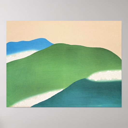 関孝和 - 緑の山々、美術画、 ポスター (正面)