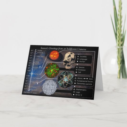 関心のない宇宙からの季節の挨拶 カード (正面)
