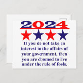 関心もしを持っていない – 政治引用文 ポストカード (正面/裏面)