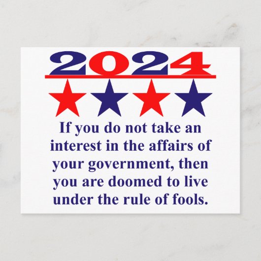 関心もしを持っていない – 政治引用文 ポストカード (正面)