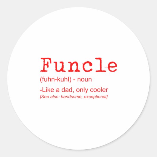 関数の定義おもしろいJokeギフトUncle_2 ラウンドシール (正面)