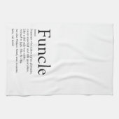 関数、叔父の定義ブラックとホワイト キッチンタオル (横)