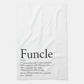 関数、叔父の定義ブラックとホワイト キッチンタオル (縦)