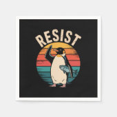 関税おもしろいに反対するペンギン スタンダードカクテルナプキン (正面)