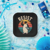 関税おもしろいに反対するペンギン ペーパープレート (パーティー)