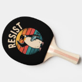 関税おもしろいに反対するペンギン 卓球ラケット (横)