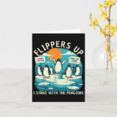 関税おもしろいに抗議するペンギンに抵抗する カード (黄色い花)