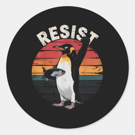 関税おもしろいのユーモアに抗議するペンギン ラウンドシール (正面)