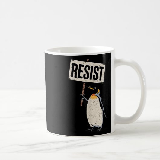 関税に反対するペンギン 抗議ペンギン 抵抗  コーヒーマグカップ (右)