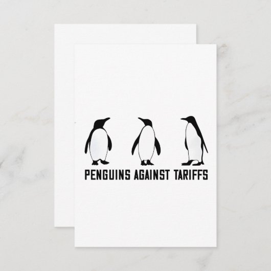 関税に対するペンギンアンチトランプTaxesxポリッチ サンキューカード (正面/裏面)