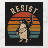 関税に抗議するペンギンに抵抗する ワインラベル (シングルラベル)