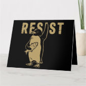 関税に抗議するペンギンに抵抗 カード (正面)