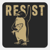 関税に抗議するペンギンに抵抗 スクエアシール (正面)