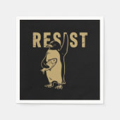 関税に抗議するペンギンに抵抗 スタンダードカクテルナプキン (正面)