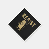 関税に抗議するペンギンに抵抗 スタンダードカクテルナプキン (角)