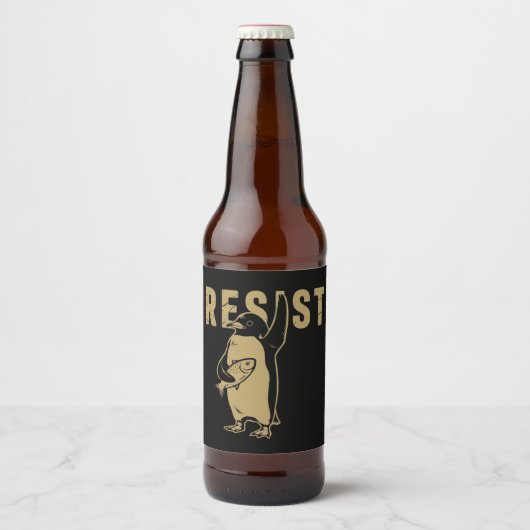 関税に抗議するペンギンに抵抗 ビールラベル (正面)