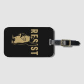 関税に抗議するペンギンに抵抗 ラゲッジタグ (正面横)