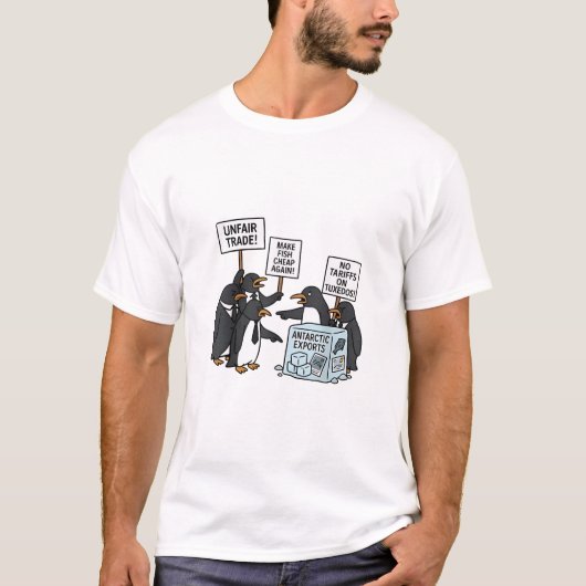 関税の切り札に対するペンギンアンチ Tシャツ (正面)