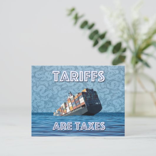 関税は租税貿易戦争 ポストカード (スタンド正面)